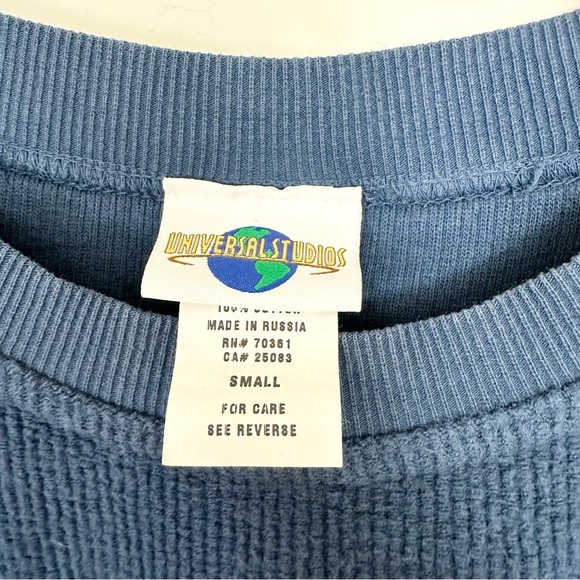 Vintage Universal Studios Corduroy Crewneck Sweatshirt Blue - Picture 5 of 9